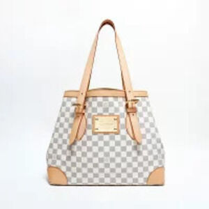 Louis Vuitton White Hampstead Azur Damier White Bag Tote
